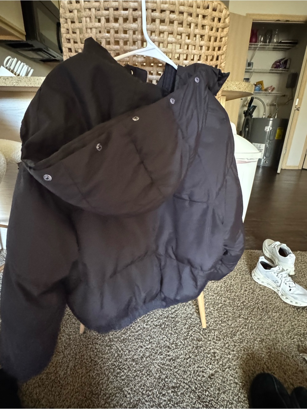 Black Puffer Jacket with Hood